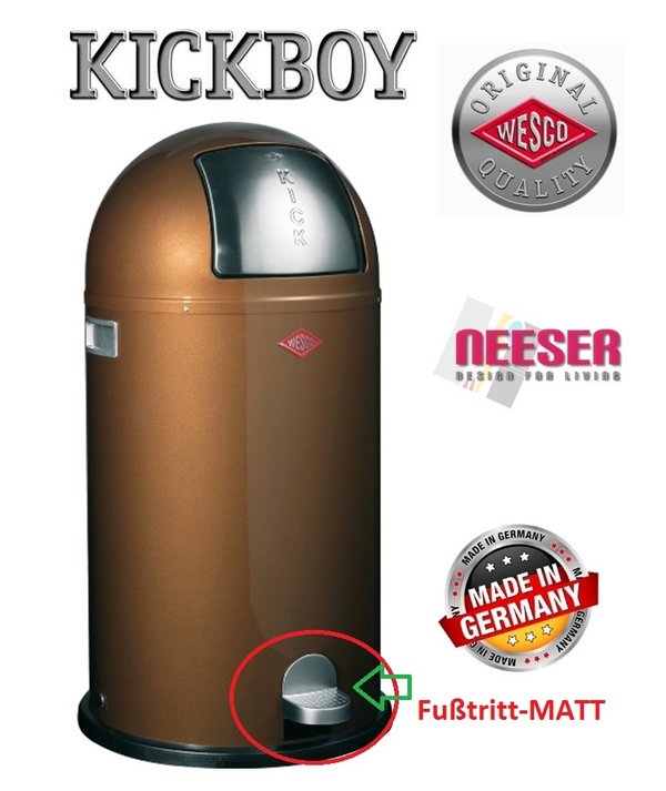 Fußtritt in Matt für Wesco Kickboy40 Liter Mülleimer