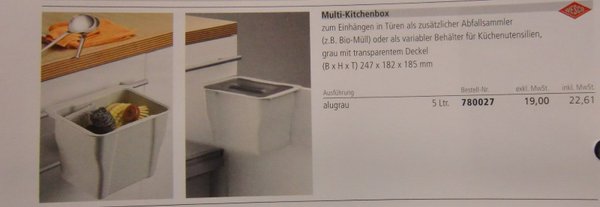 Wesco Kitchen Box 782557-85 Bio Mülleimer 5L
