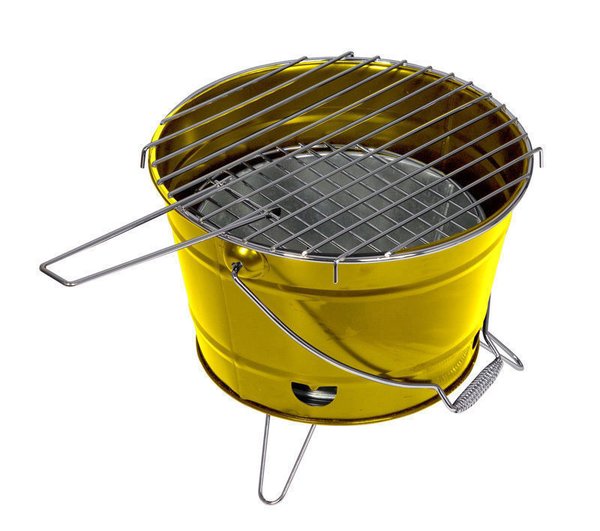 Barbecue Grill Grilleimer Partygrill Minigrill Campinggrill Picknickgrill SMILIE Gelb
